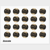 Gold Glitter Glam Edge & Diamonds Small Business Ronde Sticker (Vel)