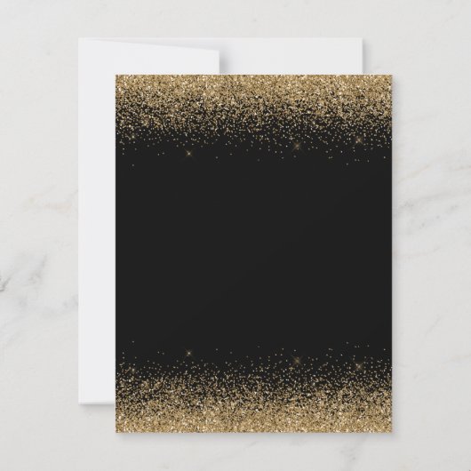 Gold Glitter Glam Edges & Dress Sweet 16 RSVP Kaartje (Achterkant)