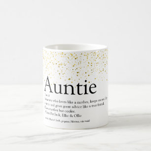 Gold Glitter Glam Fun Best tante Auntie Definition Koffiemok