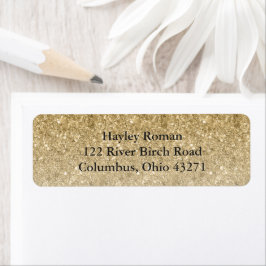 Gold Glitter Glam gepersonaliseerd retouradres Etiket