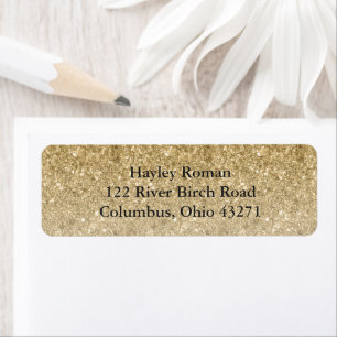 Gold Glitter Glam gepersonaliseerd retouradres Etiket