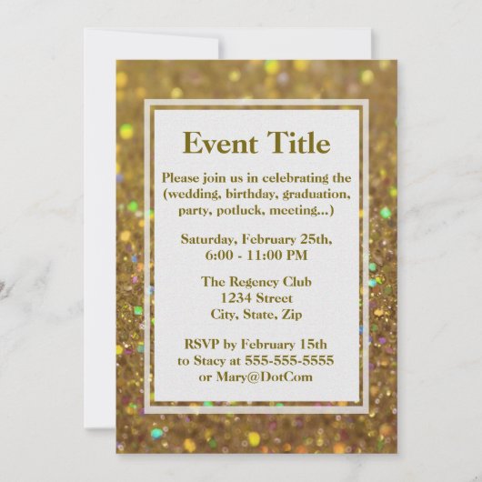 Gold Glitter Glam Kaart (Voorkant)