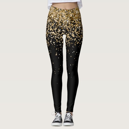 Gold Glitter Glam Leggings (Voorkant)