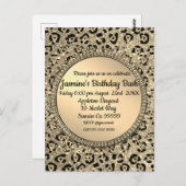 Gold Glitter Glam Leopard Print Briefkaart (Voorkant / Achterkant)