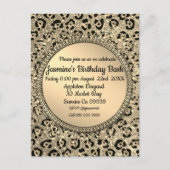Gold Glitter Glam Leopard Print Briefkaart (Voorkant)