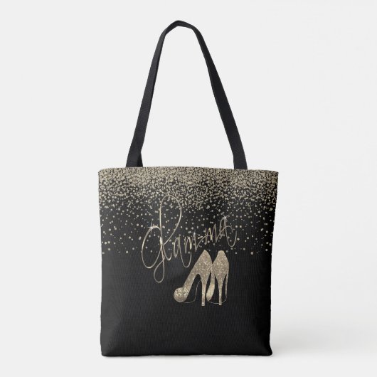 Gold Glitter Glam-ma Tote Bag (Achterkant)