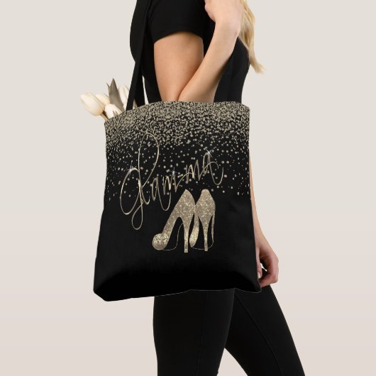 Gold Glitter Glam-ma Tote Bag (Dichtbij)