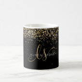 Gold Glitter Glam Monogram Naam Koffiemok (Center)
