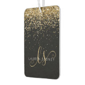 Gold Glitter Glam Monogram Naam Luchtverfrisser (Links)