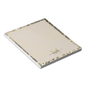 Gold Glitter Glam Monogram Naam Notitieblok (Schuin)