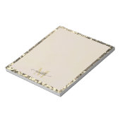 Gold Glitter Glam Monogram Naam Notitieblok (Linkerzijde)