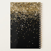 Gold Glitter Glam Monogram Naam Planner (Achterkant)