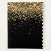 Gold Glitter Glam Monogram Naam Planner (Achterkant)