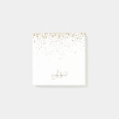 Gold Glitter Glam Monogram Naam Post-it® Notes (Voorkant)