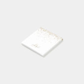 Gold Glitter Glam Monogram Naam Post-it® Notes (Schuin)