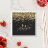 Gold Glitter Glam Monogram Naam Servet (Insitu)