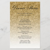 Gold Glitter Glam Party Paper-menu Flyer (Voorkant)