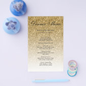 Gold Glitter Glam Party Paper-menu Flyer (Enkel)