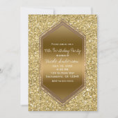 Gold Glitter Glam Shine Verjaardagsfeest Elk Evene Kaart (Voorkant)