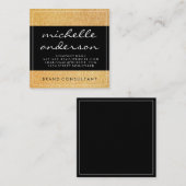 Gold Glitter Glamor Vierkante Visitekaartje (Voorkant / Achterkant)