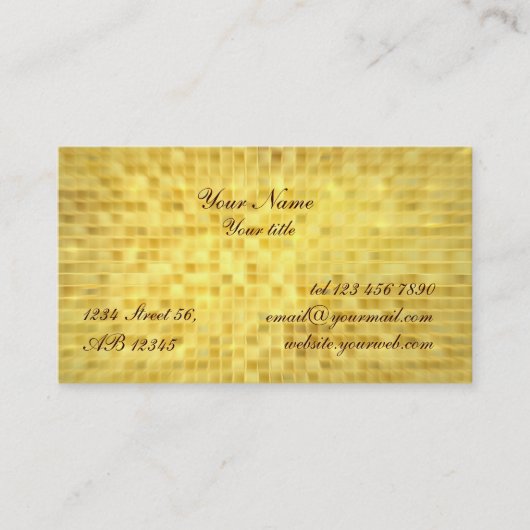 Gold Glitter Glamor Visitekaartje (Voorkant)