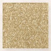 Gold Glitter Glazen Onderzetter (Voorkant)