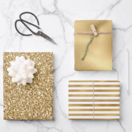 Gold Glitter Glitz         Inpakpapier Vel