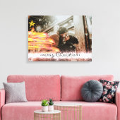 Gold Glitter Glow - kerstboom - foto Canvas Afdruk (Insitu (Woonkamer))