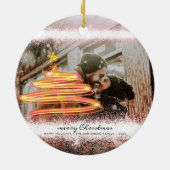 Gold Glitter Glow - kerstboom - foto Keramisch Ornament (Achterkant)