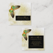 *~* Gold Glitter Gold Gilded Waterverf Butterfly Vierkante Visitekaartje (Voorkant / Achterkant)