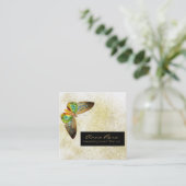 *~* Gold Glitter Gold Gilded Waterverf Butterfly Vierkante Visitekaartje (Staand voorkant)