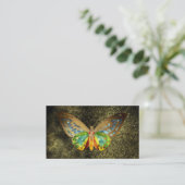*~* Gold Glitter Gold Gilded Waterverf Butterfly Visitekaartje (Staand voorkant)