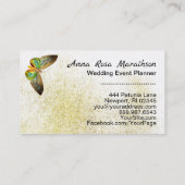 *~* Gold Glitter Gold Gilded Waterverf Butterfly Visitekaartje (Achterkant)