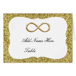 Gold Glitter Gold Infinetable Place Card