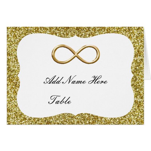 Gold Glitter Gold Infinetable Place Card (Voorkant Horizontaal)