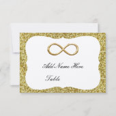 Gold Glitter Gold Infinetable Place Card Kaart (Voorkant)
