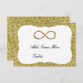 Gold Glitter Gold Infinetable Place Card Kaart (Voorkant / Achterkant)