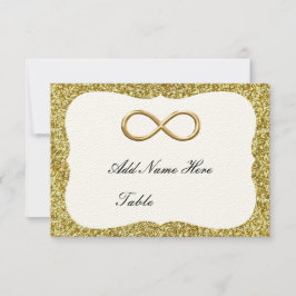 Gold Glitter Gold Infinetable Place Card Kaart