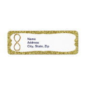 Gold Glitter Gold Infinity-Adresetiketten Etiket (Voorkant)