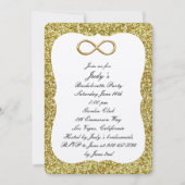 Gold Glitter Gold Infinity Bachelorette Party Kaart (Voorkant)