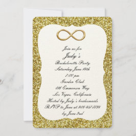 Gold Glitter Gold Infinity Bachelorette Party Kaart