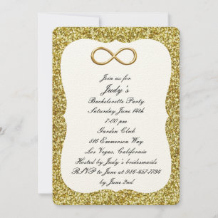 Gold Glitter Gold Infinity Bachelorette Party Kaart