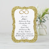 Gold Glitter Gold Infinity Bachelorette Party Kaart (Staand voorkant)