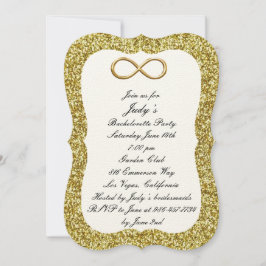 Gold Glitter Gold Infinity Bachelorette Party Kaart
