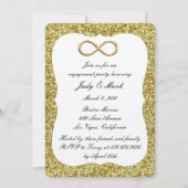 Gold Glitter Gold Infinity Engagement Party nodigt Kaart (Voorkant)