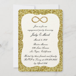 Gold Glitter Gold Infinity Engagement Party nodigt Kaart