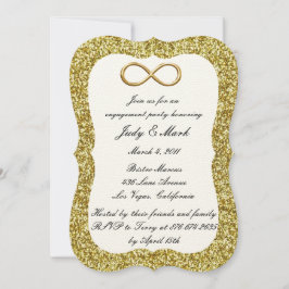 Gold Glitter Gold Infinity Engagement Party nodigt Kaart