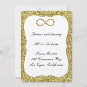 Gold Glitter Gold Infinity Reception Kaart (Voorkant)