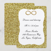 Gold Glitter Gold Infinity Reception Kaart (Voorkant / Achterkant)