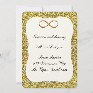 Gold Glitter Gold Infinity Reception Kaart